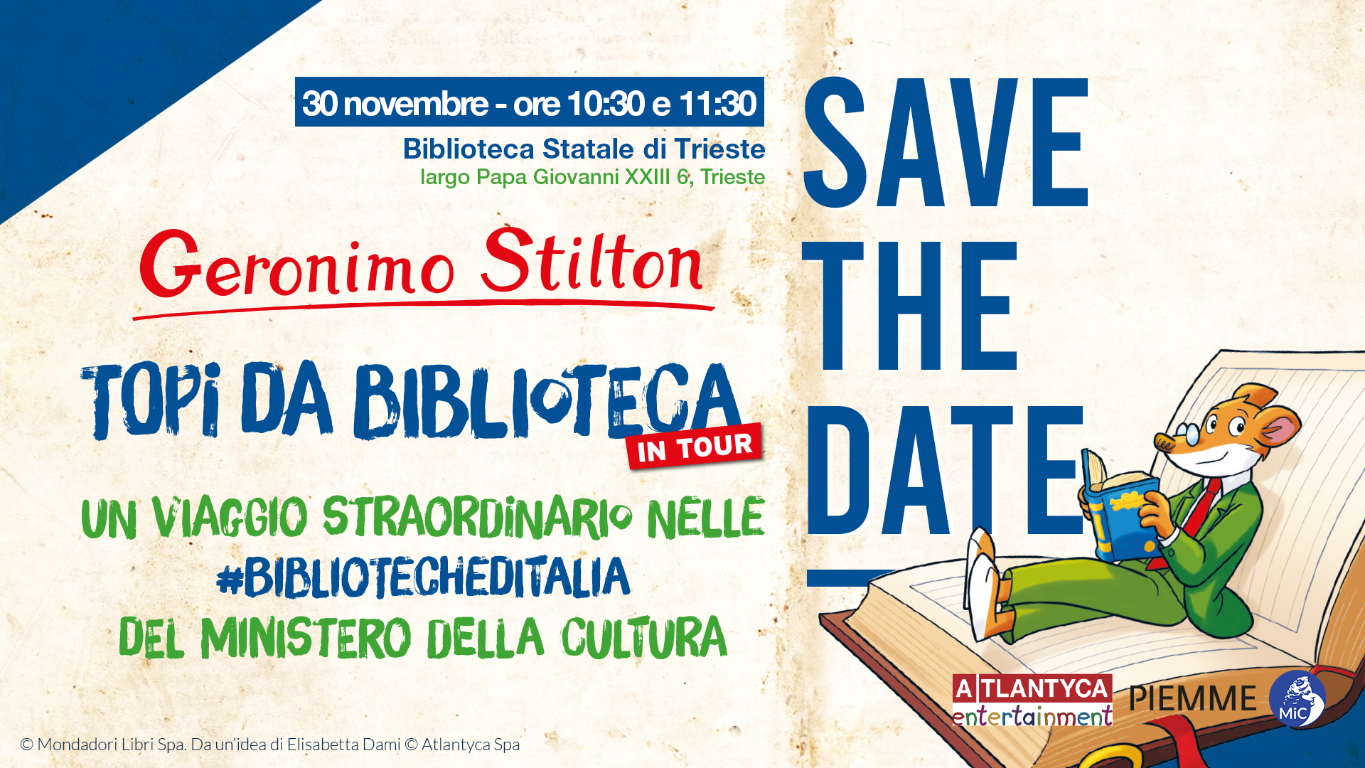 “Topi da biblioteca in tour” – Geronimo Stilton alla Biblioteca statale Stelio Crise