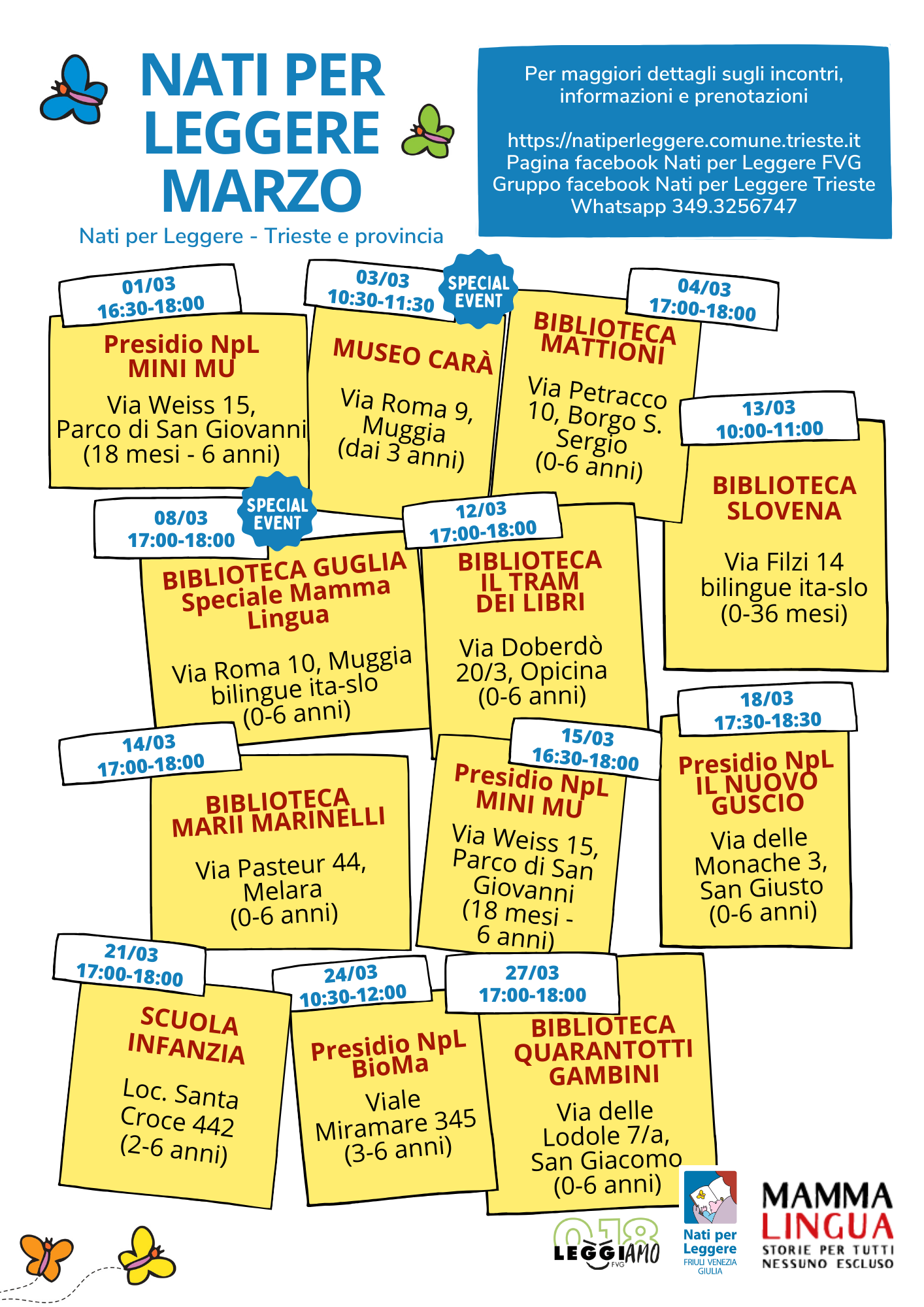 Appuntamenti Nati per Leggere marzo 2024