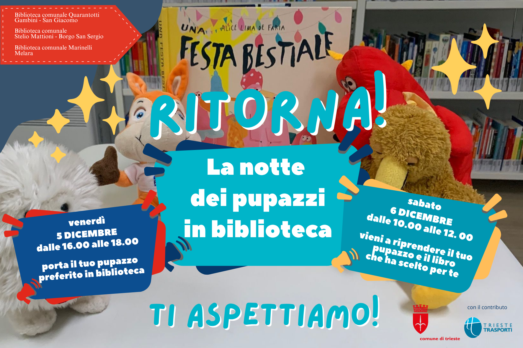 RITORNA LA NOTTE DEI PUPAZZI nelle biblioteche di pubblica lettura