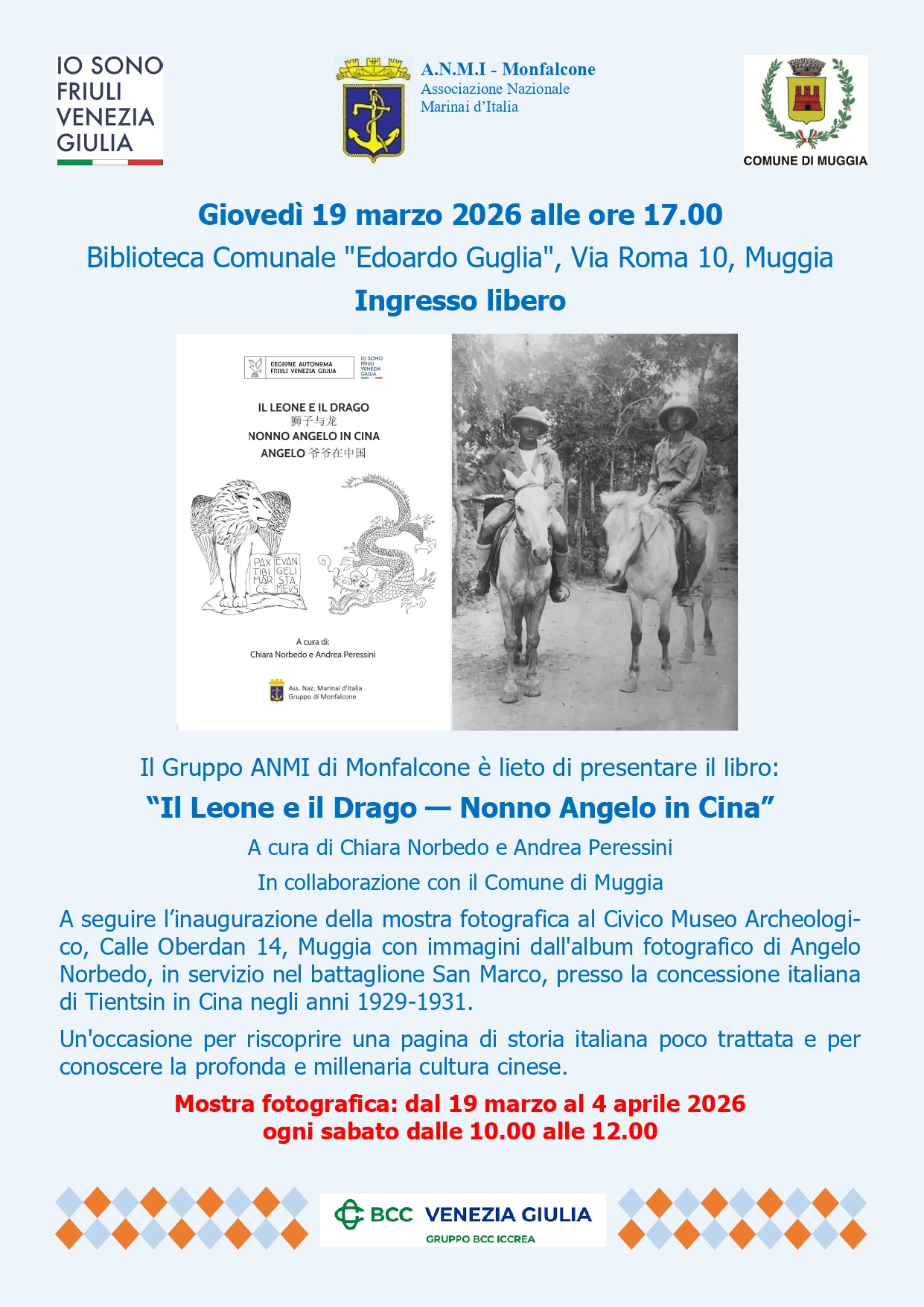 Presentazione del libro "Il leone e il drago : nonno Angelo in Cina"